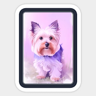 Yorkshire Terrier Watercolor Portrait 1 Sticker